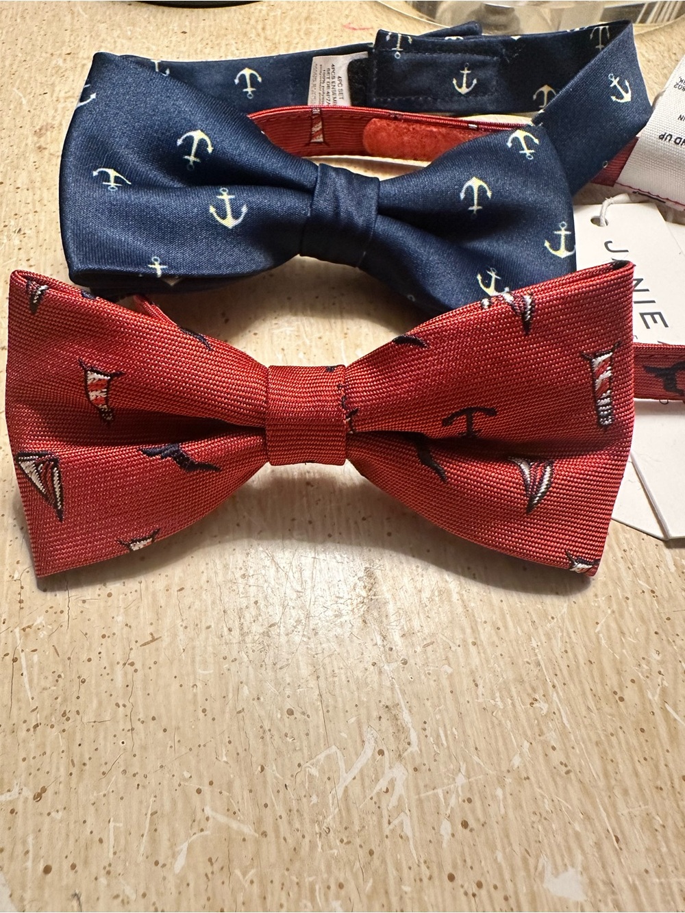 Kids Nautical Bow Tie Set - Navy and Red